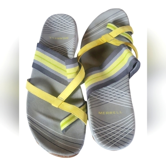 Merrell Zinnia Elastic Gore Criss-cross Straps Slip Resistant Comfort Sandals 9 - Picture 3 of 8